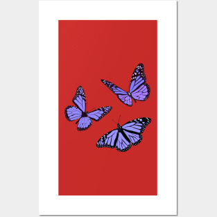 Beautiful purple butterfly illustrations Posters and Art